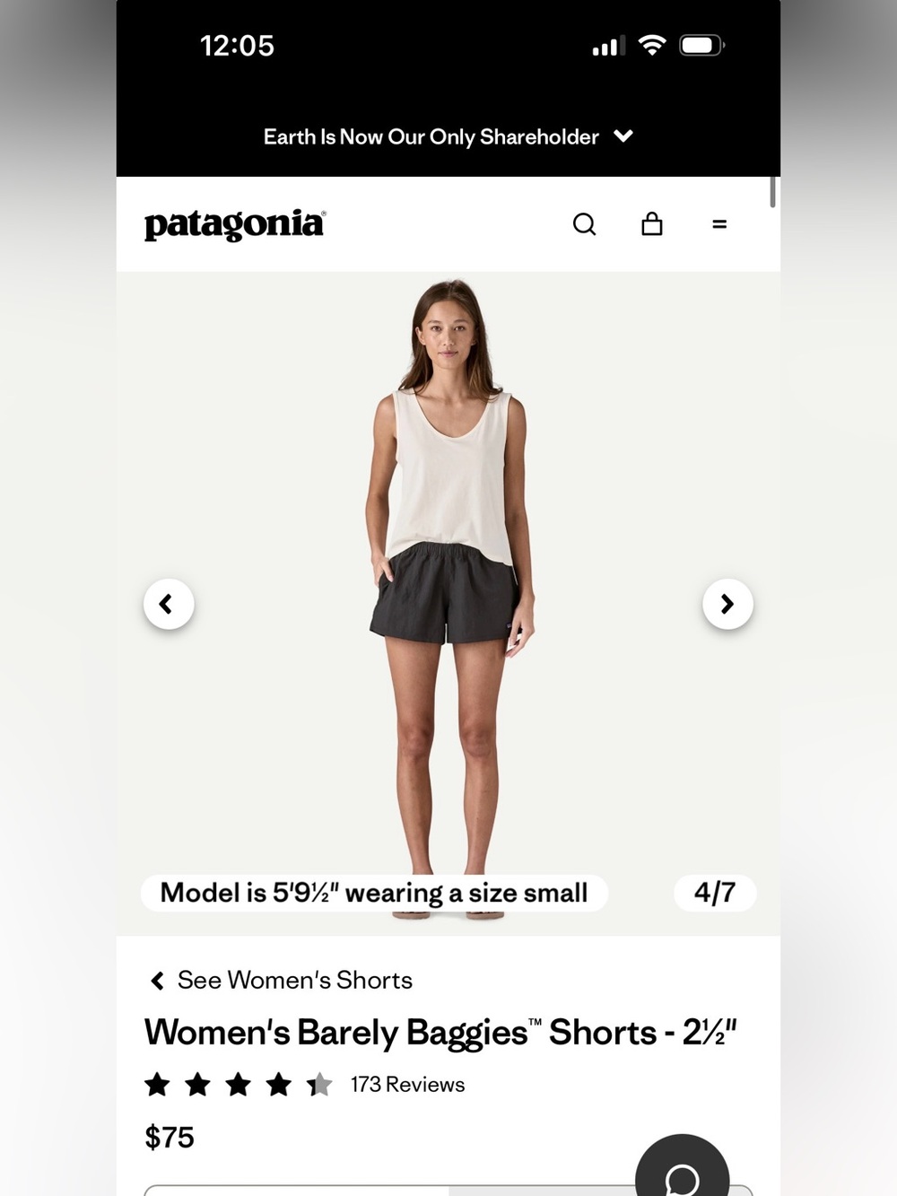 Patagonia Women’s Barely Baggies Short- 2 1/2” - Picture 3 of 6